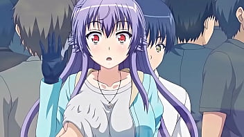 Teen gal gets creampied in a public elevator in Manga porno flick