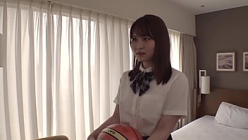 Nubile Miki with natural milk cans from amateur basketball team